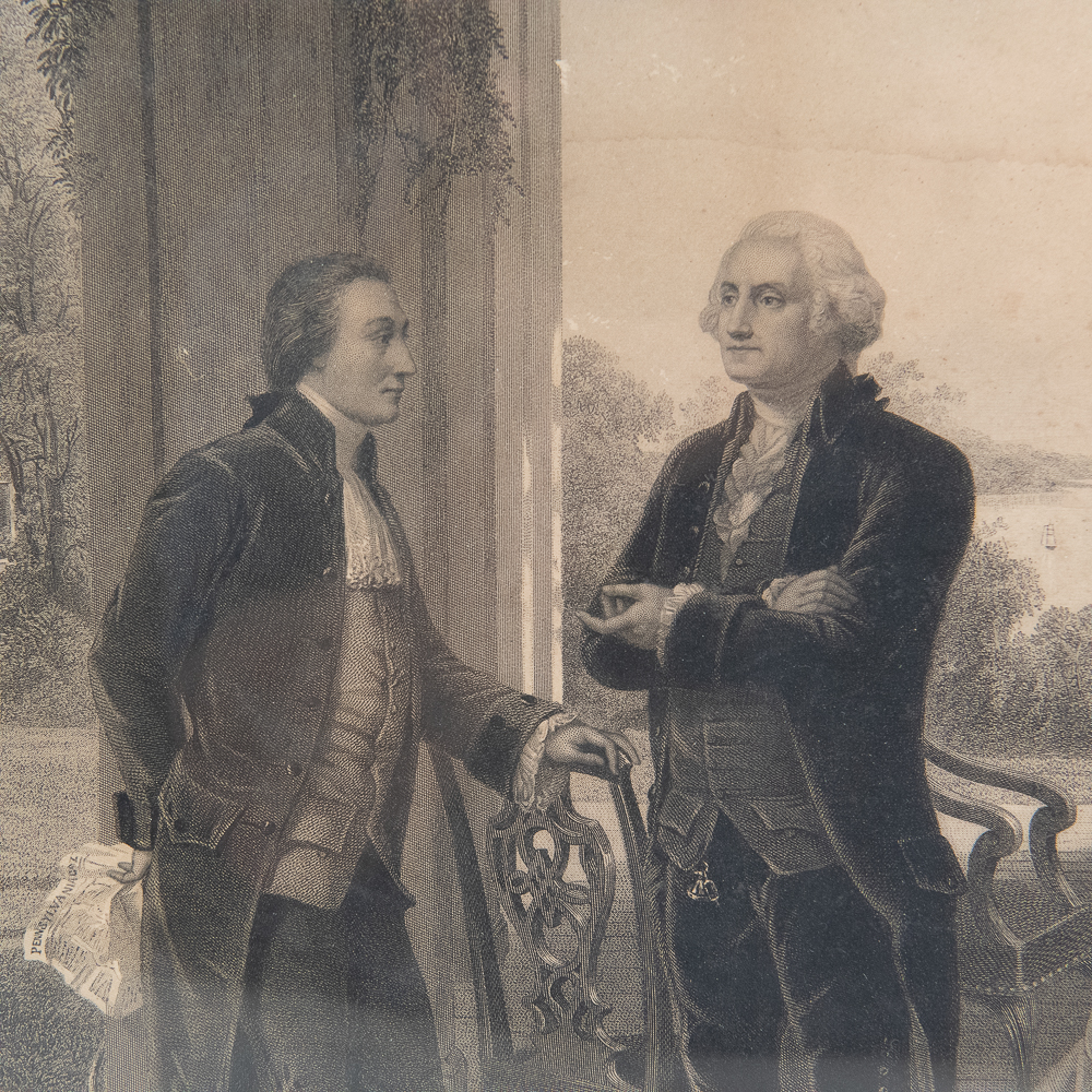 Washington & Lafayette at Mount Vernon, Engraving
