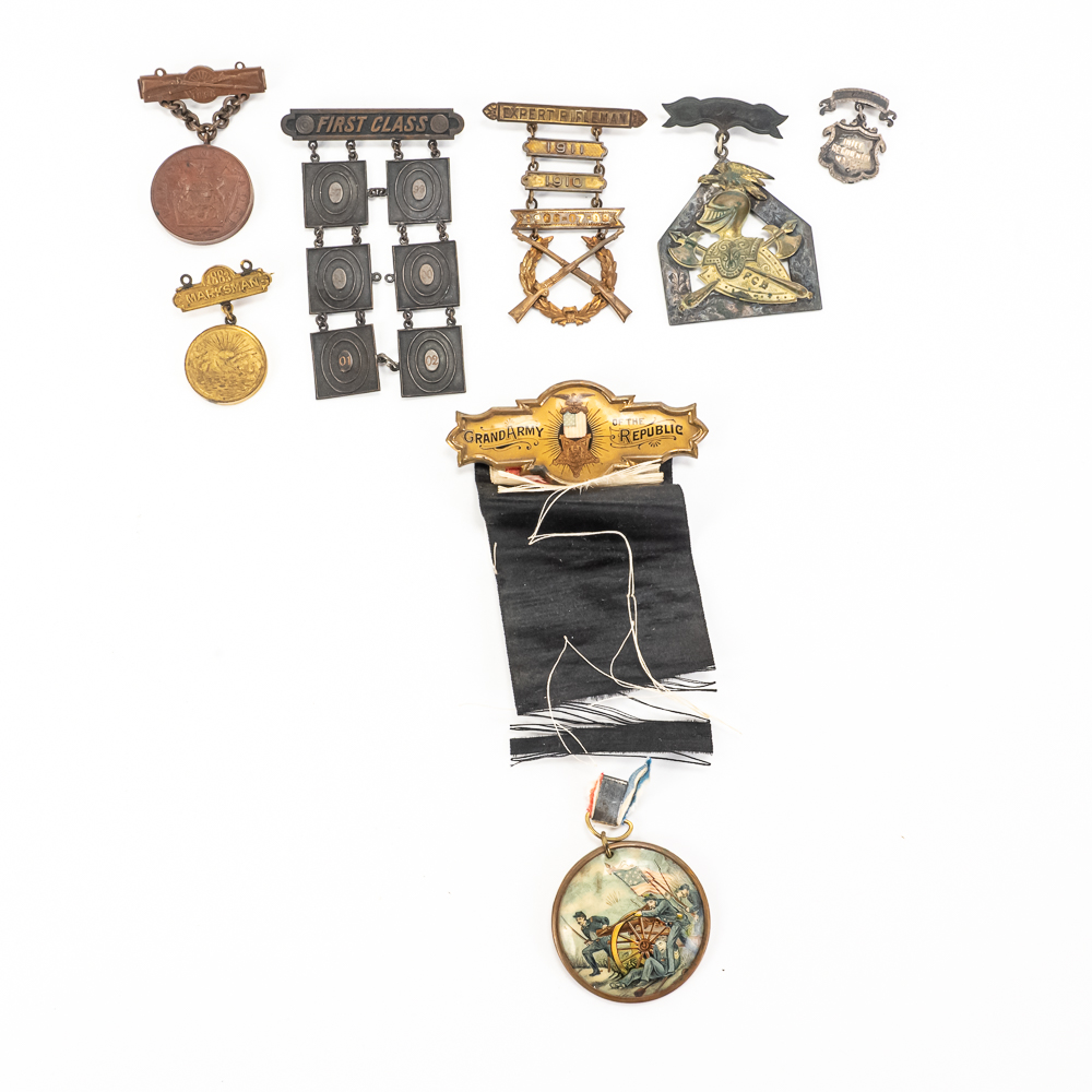 Antique Military & Fraternal Medals Lot (7pcs)