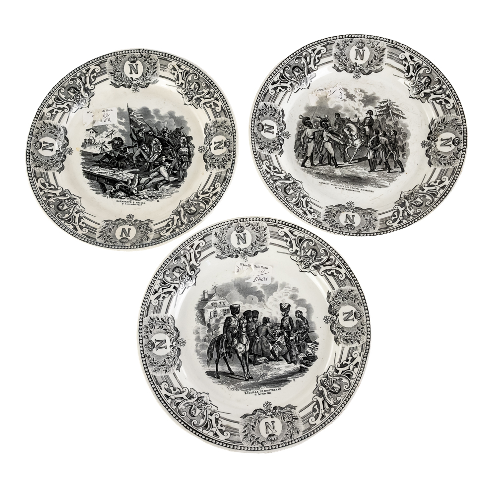 Trio of 19th C. Napoleon Keramis Pottery Plates