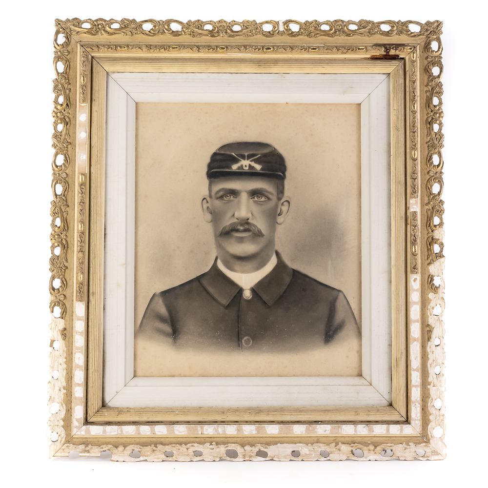 CW 19th Century Union Soldier Charcoal Portrait