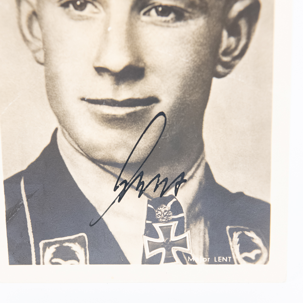 WWII Hoffmann Postcard Oberst Helmut Lent Ace
