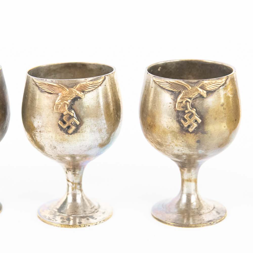 Luftwaffe Brass Tray with Cups / Goblets (5)