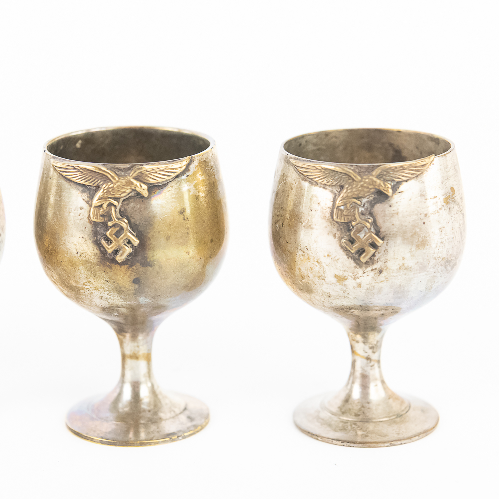 Luftwaffe Brass Tray with Cups / Goblets (5)