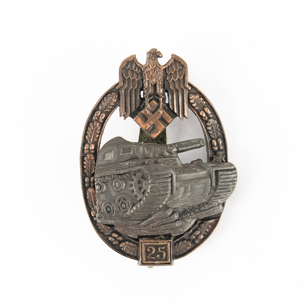 WWII German Panzer Assault Badge 25 Engagements