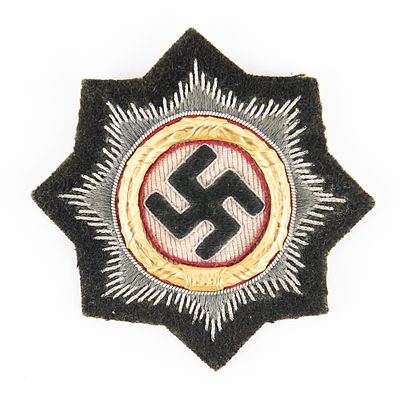 WWII German Cross in Gold Cloth Version. WWII German Cross in Gold (Deutsches Kreuz in Gold) 