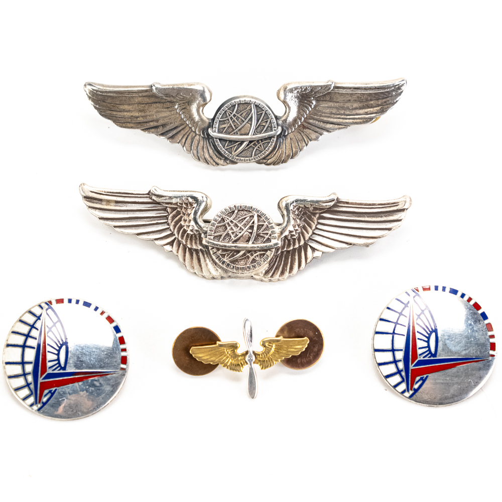 USAF & Airline Sterling Insignia Lot (5)