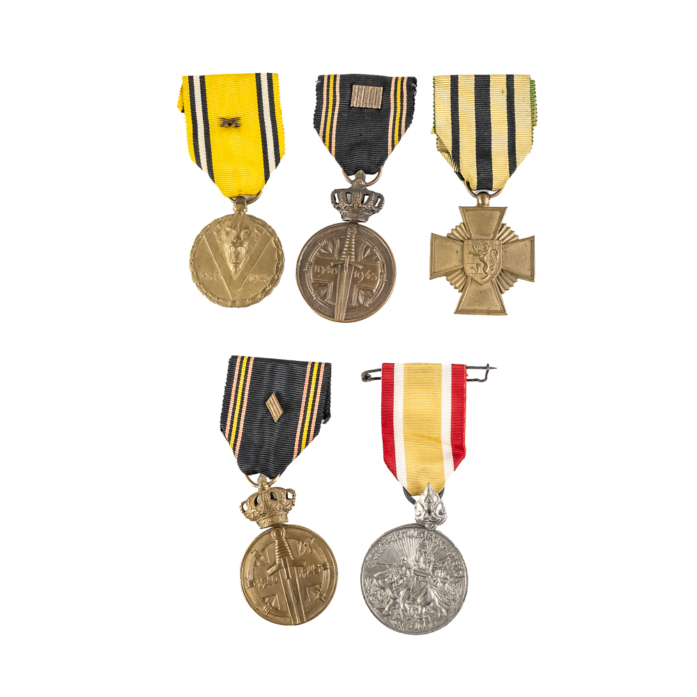 Assorted Medals- 4 Belgian, 1 Thai