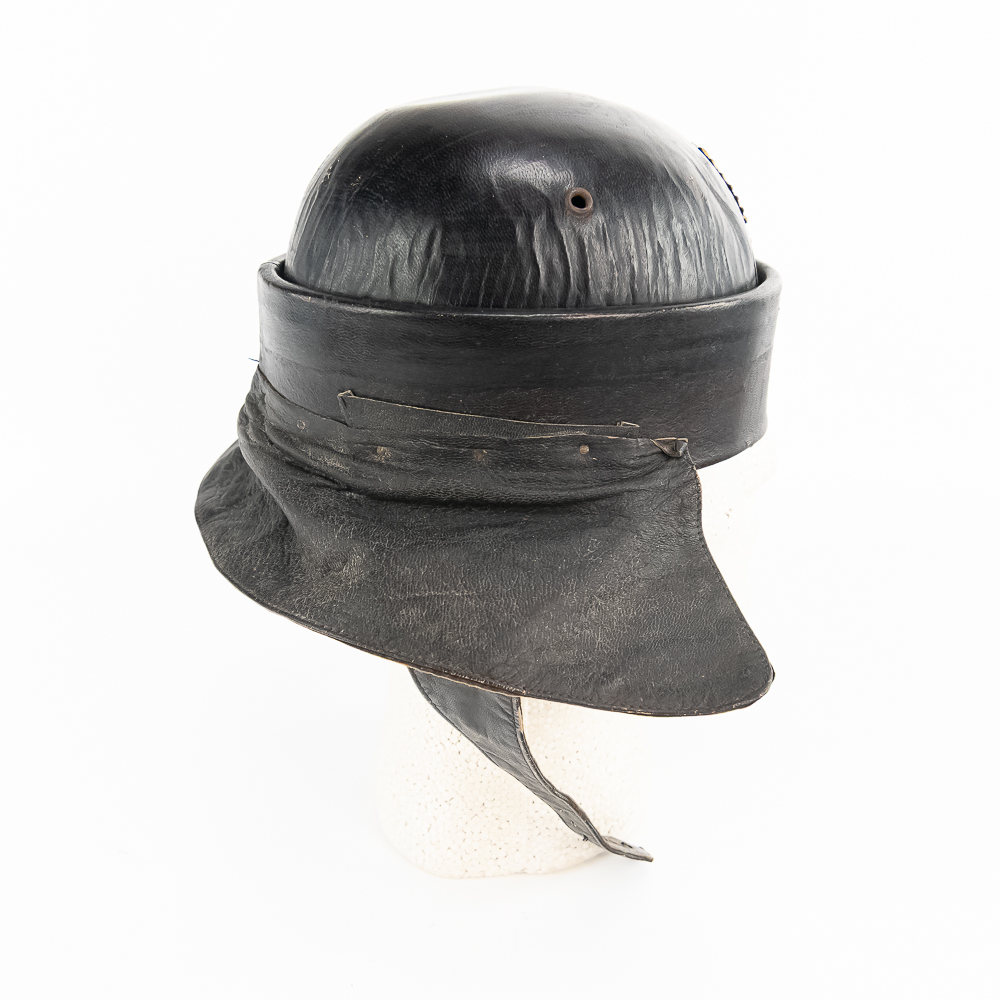 Leather Helmet Eagle / Cross on Front