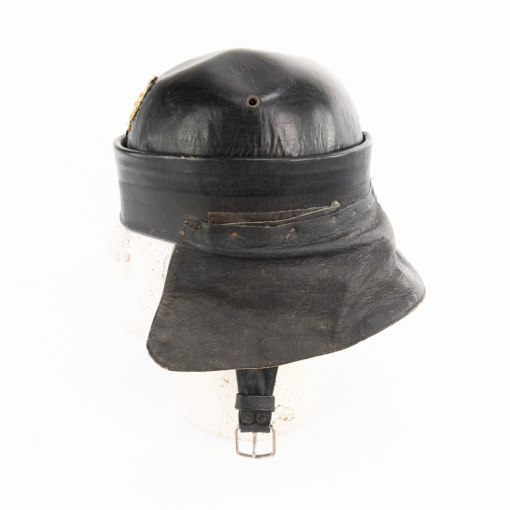 Leather Helmet Eagle / Cross on Front