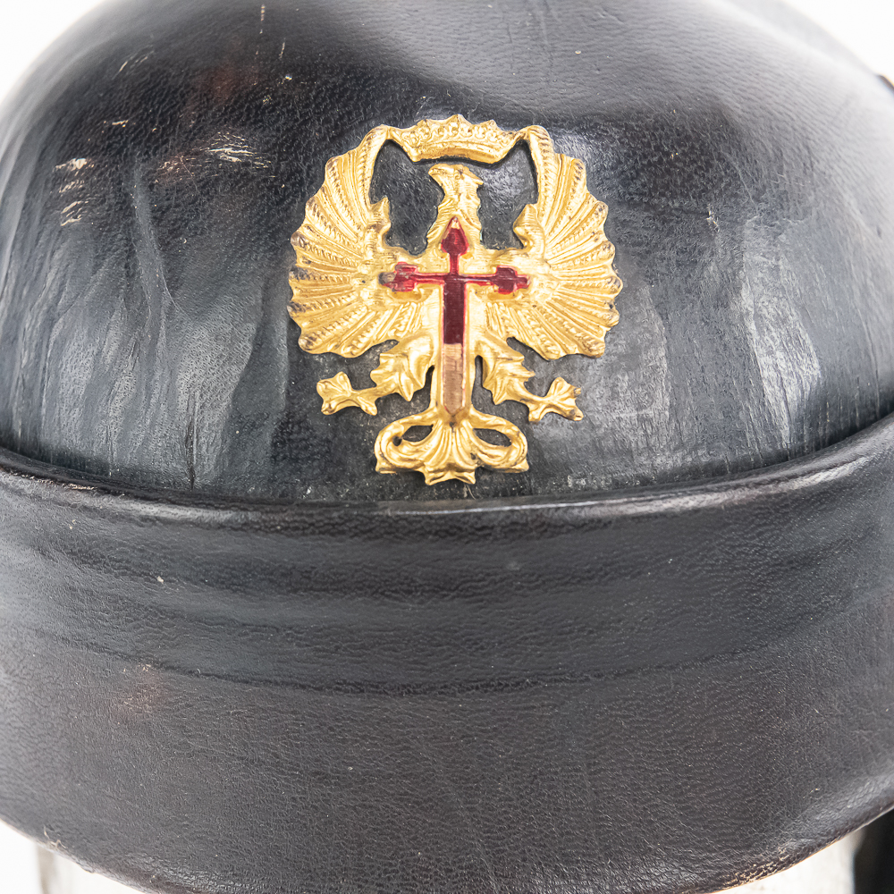 Leather Helmet Eagle / Cross on Front