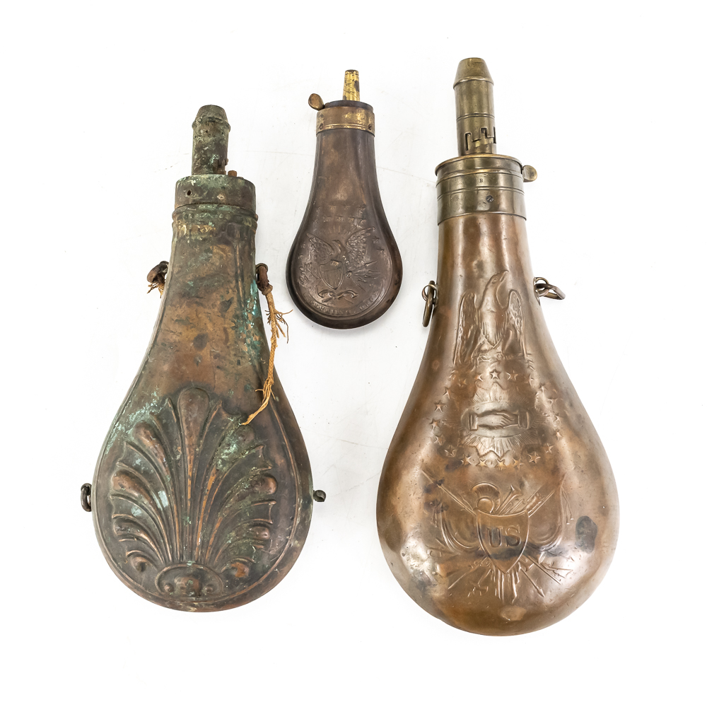 Vintage 19th C. Powder Flask Lot (3)