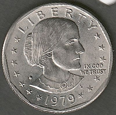 ארה"ב , מטבע של 1 דולר 1979-D סוזאן בי אנטוני , שהיתה פעילה למען זכויות נשים