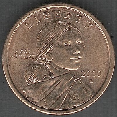 ארה"ב , מטבע של 1 דולר 2000-D , סיקגאווה, במצב חדש UNC