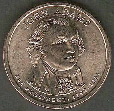 ארה"ב , מטבע של 1 דולר מסידרת נשיאי ארה"ב , הנשיא ג'ון אדאמס , במצב חדש UNC