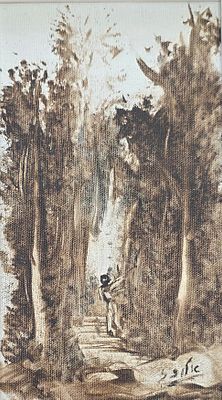 אלבז - נוף. שמן על בד. חתום וממוסגר. 25&times;15סמ