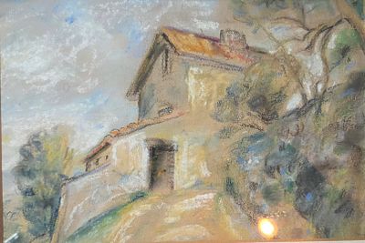 לא מזוהה - נוף. פסטל על נייר. איכותית ומרתקת. ממוסגרת במיסגור ישן. 20&times;28