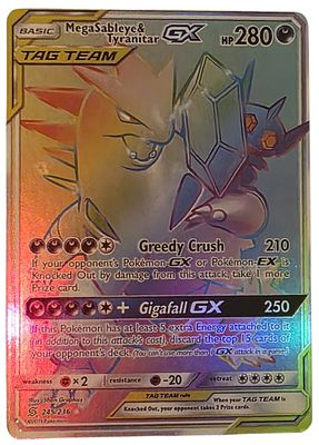 Pok&eacute;mon TCG – Mega Sableye & Tyranitar GX – Secret Rare #245/236 - קלף אספנות Pok&eacute;mon מסדרת Sun & 