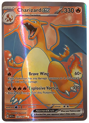 Pok&eacute;mon TCG – Charizard ex – Ultra Rare Full Art #183/165 - קלף אספנות Pok&eacute;mon מסדרת Scarlet & 
