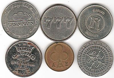 לוט 6 אסימוני קאזינו השונים זה מזה , מרחבי העולם