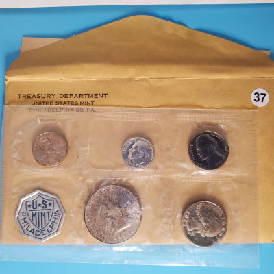 1962 Proof Set Franklin Half Lt Tone 5 Coins js1bx110037