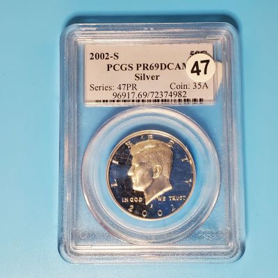 2002S JFK Half 47PRDcam Silver Pegs graded PR69 js1b10047