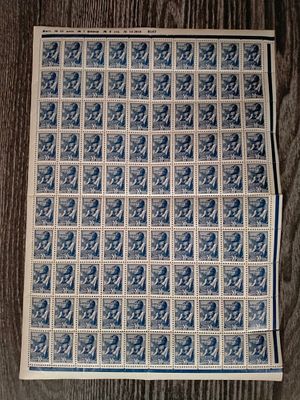 1939 СК 608 Ст. вып. 30 коп. Полный лист марок с Контрольной надписью ТИПОГРАФИИ. Состояние **. 