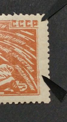 1929 СК 245 Индустриализация 5 коп. Разновидность - "Двойная печать в правой части марки". 