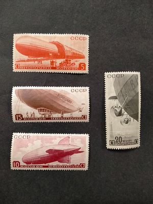 1934 СК 376 - 379 Дирижаблестроение. Неполная серия марок. Состояние **.