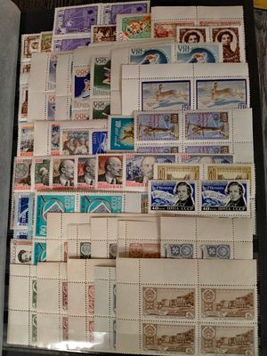 1960 - 1991 СССР. Полная коллекция квартблоков марок СССР. Без блоков и малых листов. Много 