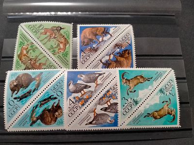 1973 4248 - 4252 Кат. Соловьева. Заповедники. Полная серия марок в тет - беш. Состояние **.