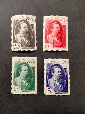 1935 СК 416 - 419 Энгельс. Полная серия марок. Состояние *, легчайшие следы наклеек.