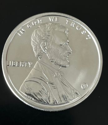 מטבע כסף טהור 999 (1 אונקיה) 31.1 גרם חדש U.N.C - לינקולן פני Lincolen Penny