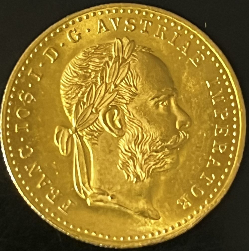 מטבע זהב אוסטריה 1 דוקאט 1915 בטוהר 986 20 מ"מ (3.49 גרם) Restrike - * על פריט זה עמלה 10% אין מע"מ