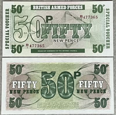 2 שטרות 50 פני בריטי שטר צבאי מצב UNC