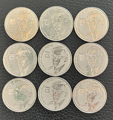 לוט 9 מטבעות ז׳בוטינסקי עם הדמות