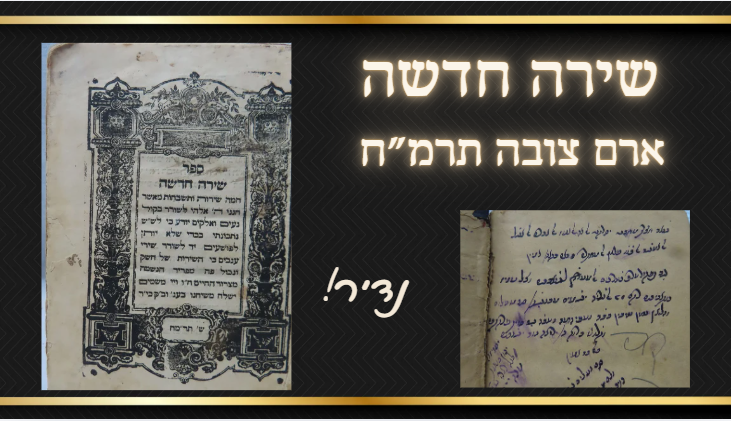 שירה חדשה, ארם צובה תרמ"ח , נדיר ! 
[דפוס אל דאהודייה של ר' ישעיה דיין], ר' רפאל ב"ר יצחק 