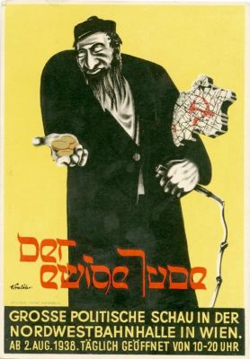 גלויה אנטישמית מתערוכת "היהודי הנצחי" – וינה, 1938. גלויה אנטי-יהודית, מזכרת מהתערוכה האנטישמית 