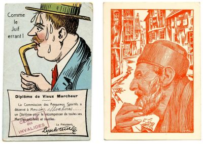 אוסף גלויות - היהודי הנודד, ראשית המאה ה 20. 16 גלויות בנושא 'היהודי הנודד' - LE JUIF ERRANT. 