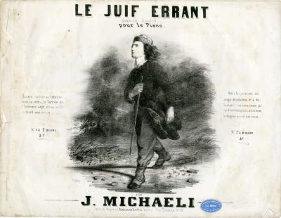 היהודי הנודד - חוברת ליטוגרפיות ותוי נגינה. פריז, המאה ה 19. LE JUIF ERRANT Quadrille Illustre 