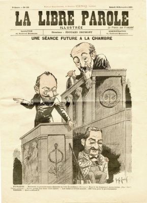 La Libre Parole, שני גיליונות / גלויות אדוארד דרימון. שני גליונות העיתון La Libre Parole בעריכת 