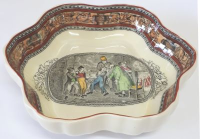 צלחת פורצלן אנטישמית. אנגליה, המאה ה-19. צלחת פורצלן תוצרת ADAMS (חברת בת של היצרנית Wedgwood 