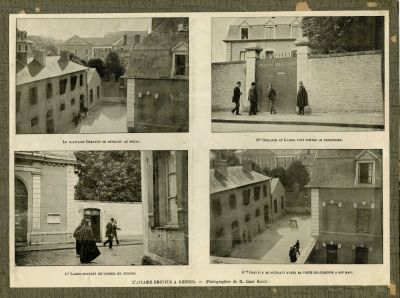 כרזה מוקדמת - תצלומים נדירים מהכלא בזמן המשפט החוזר שנערך לדרייפוס בספטמבר 1899. L'AFFAIRE 