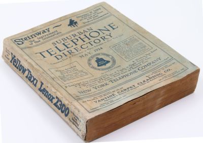 מדריך הטלפונים של פרברי העיר ניו-יורק 1924. SUBURBAN TELEPHONE DIRECTORY Containing Lists of 