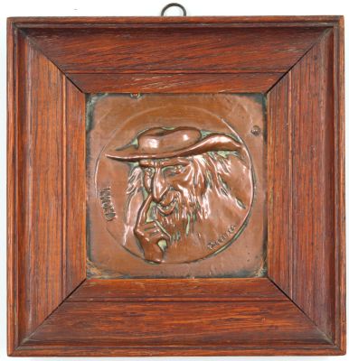 פייגין - תבליט נחושת אנטישמי. תבליט נחושת אנטישמי בדמותו של פייגין, ממוספר בגוף הנחושת. אירופה 