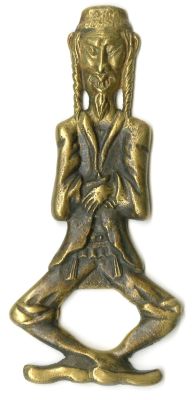 פותחן בקבוקים אנטישמי. פותחן בקבוקים אנטישמי בדמות יהודי עם פאות ופנים סטריאוטיפיות משלב ידיים 