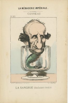 קריקטורות של ראשי הממשל הצרפתי האחראים למפלת הרפובליקה הצרפתית השנייה. צרפת סביב 1870. La 