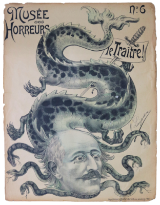 "הבוגד" - כרזה אנטישמית - אלפרד דרייפוס – "תערוכת המפלצות". !Le Tra&icirc;tre - הבוגד. כרזה מס' 6 מן 