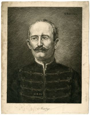 אלפרד דרייפוס - תחריט. סוף המאה ה־19. Martyr - 'קדוש מעונה' - תחריט מוקדם ולא ידוע של אלפרד 