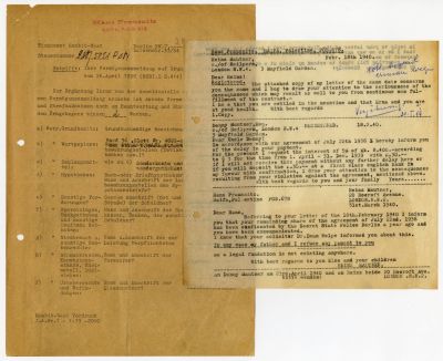 אוסף מסמכים - פניות של יהודים גרמנים לשלטונות הנאצים בראשית המלחמה, ולאחריה. אוסף מסמכים 