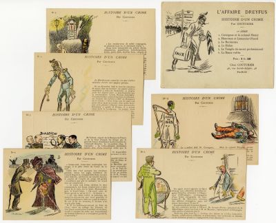 פרשת דרייפוס - ארבעה סטים נדירים של גלויות במעטפות המקוריות. ארבעה סטים שלמים של גלויות שיצאו 